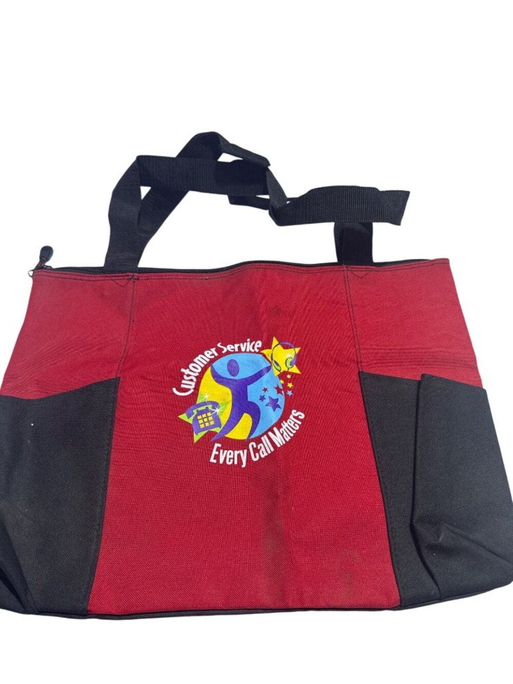 Large Two-Tone Canvas Tote Bag Customer Service Every Call Matters Design